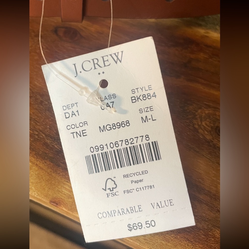 J. Crew Factory Leather Waist Belt, Camel, Sz M/L or XL Please see measurements - Picture 11 of 16